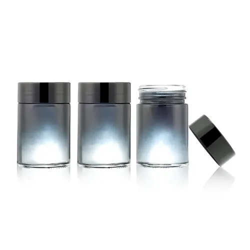 Smell proof gradient blue bottle coffee tea container jars big storage large sealed jar with lid