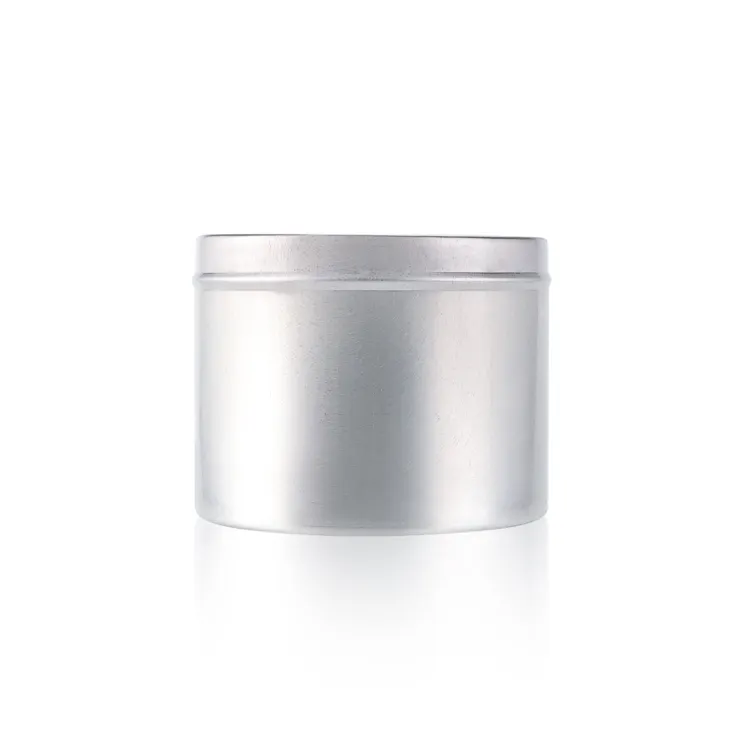 Custom sliver cream container cosmetic packaging metal tin can aluminum jar for tea