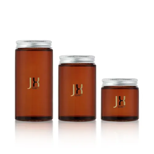 Glass storage jar airtight kitchen food storage container cookie jar with aluminum lids