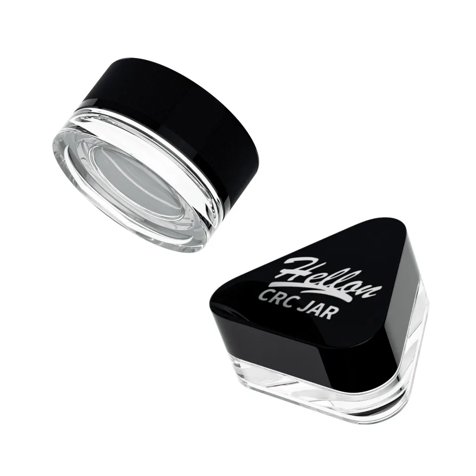 Customized printing logo 3ml 5ml 7ml 9ml cube clear smell proof concentrate oil jar mini childproof small glass jar with lid