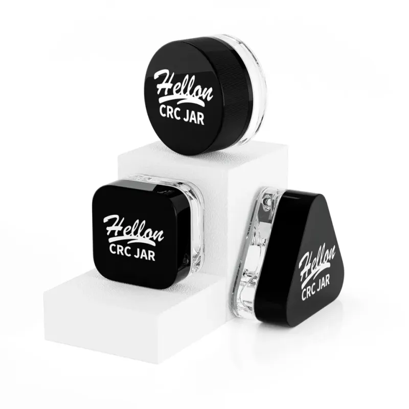 In Stock Custom Printing 3ml 5ml 7ml Small Childproof Round Jar Clear Mini Concentrate Glass Jar