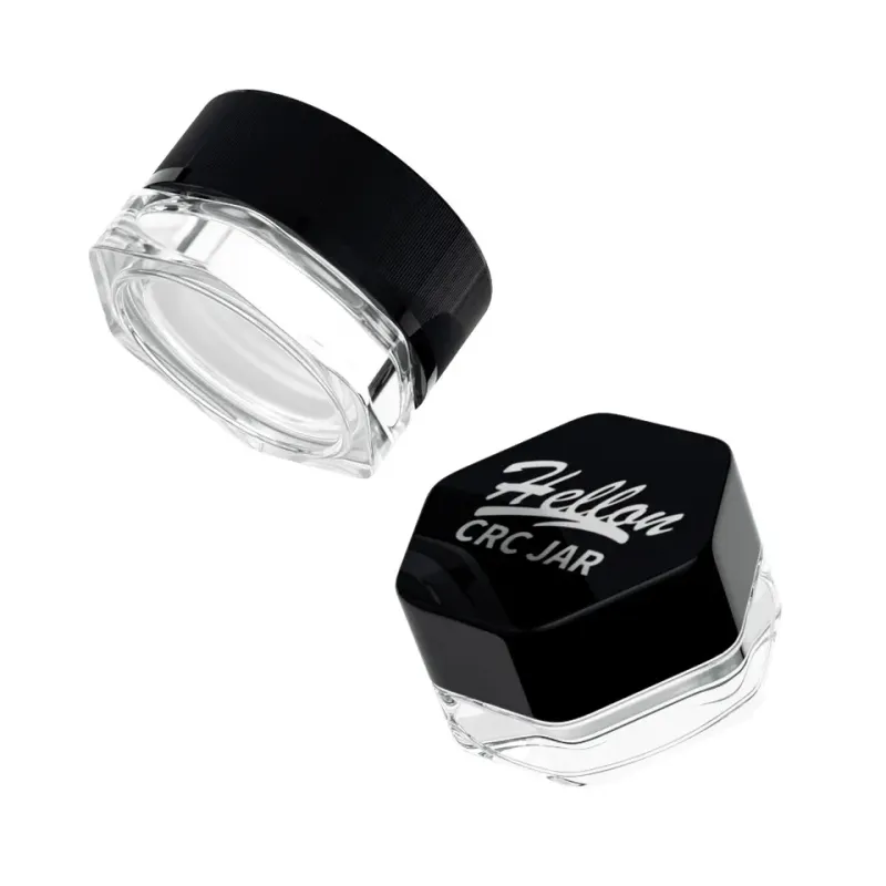 Wholesale 3ml 5ml 7ml 9ml transparent clear round child proof safe flower concentrates glass jars with child resistant cap