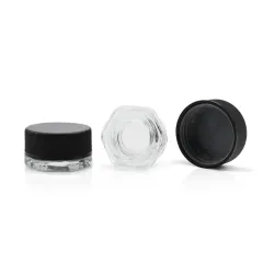 Wholesale Hexagon 3g 5g 7g Clear Concentrate Jar With Child Resistant Lid Mini Glass Jar Storage Extract Small Glass Jars