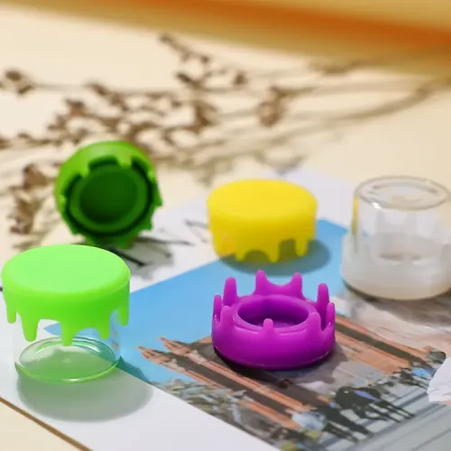 5ml 10ml 50ml no neck silicone container wide mouth glass jar smell proof glass jar with color silicone lid