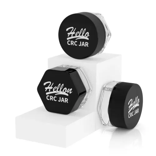 Customized Printing 3ml 5ml 7ml 9ml Concentrate Jar Plastic Round Child Resistant Lid Hexagonal Extract Concentrate Glass Jar