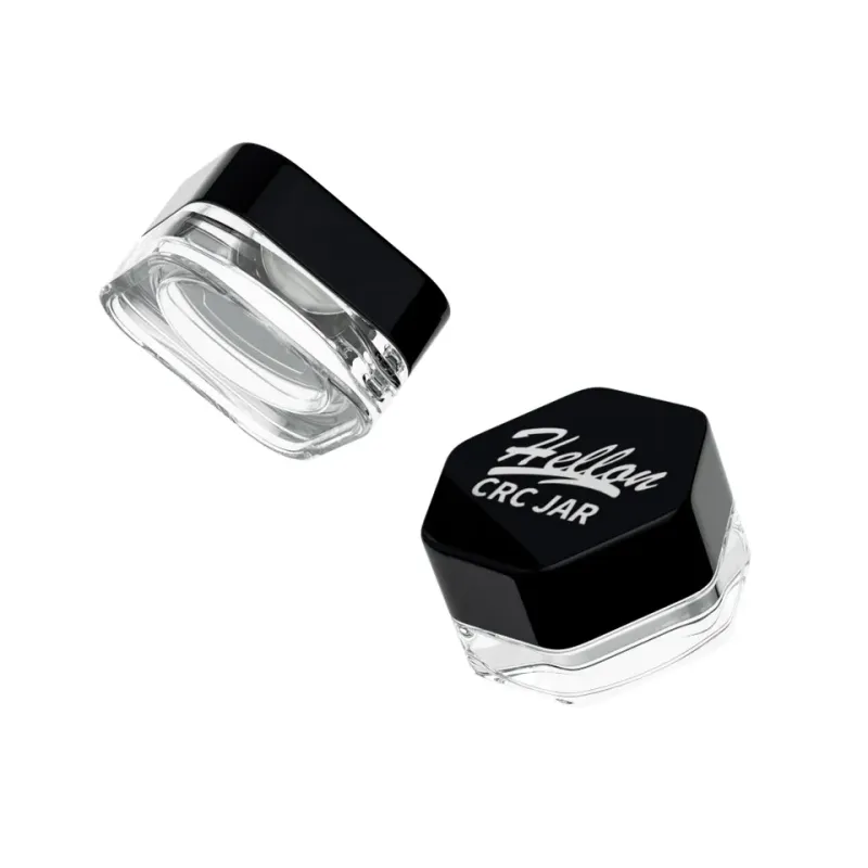 Customized printing logo 3ml 5ml 7ml 9ml cube clear smell proof concentrate oil jar mini childproof small glass jar with lid