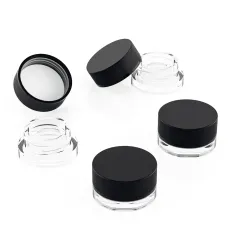 Custom Design 3g 5g 7g 9g Child Resistant Jar Mini Round Concentrate Packaging Clear Glass Jar With Screw Crc Cap