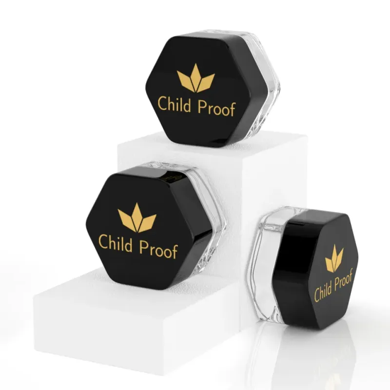 3g 5g 7g 9g Glass Jars For Extract Concentrate Custom Logo Printing Childproof Cap Glass Jars