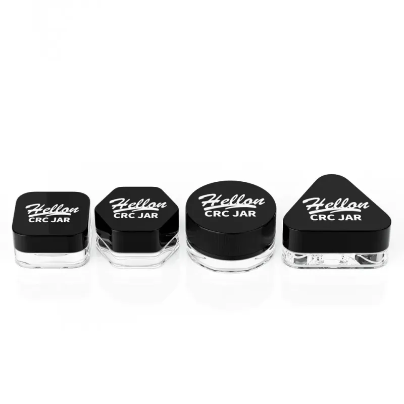 Custom Printing 3ml 5ml 7ml 9ml Triangle Clear Concentrate Oil Jar Small Concentrate Childproof Glass Jar With Lid Packaging