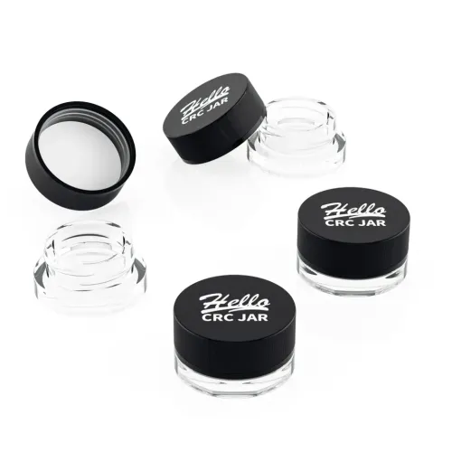 In Stock Custom Printing 3ml 5ml 7ml Small Childproof Round Jar Clear Mini Concentrate Glass Jar