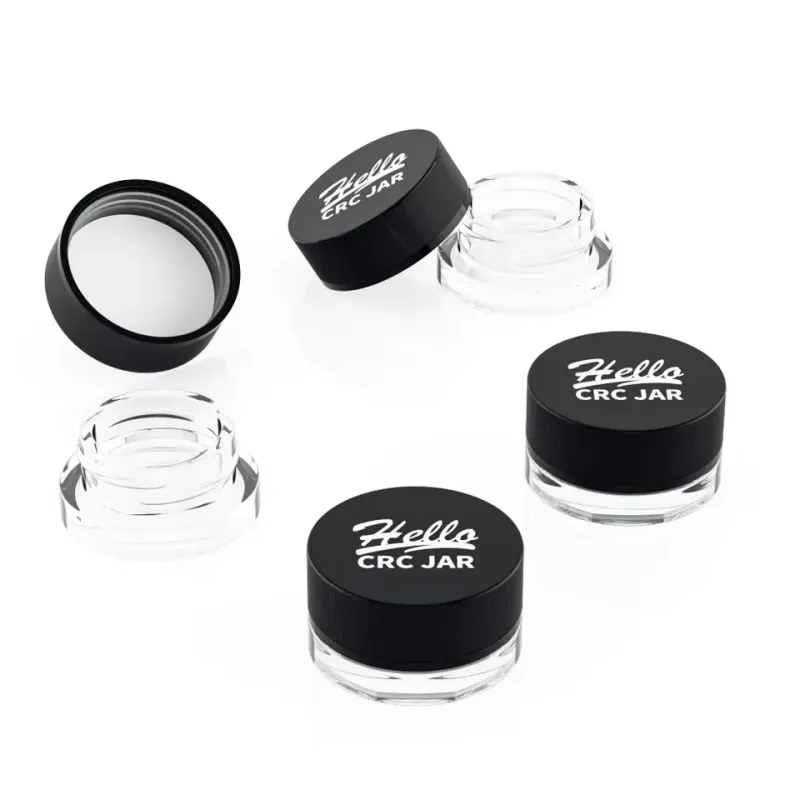 In Stock Custom Printing 3ml 5ml 7ml Small Childproof Round Jar Clear Mini Concentrate Glass Jar