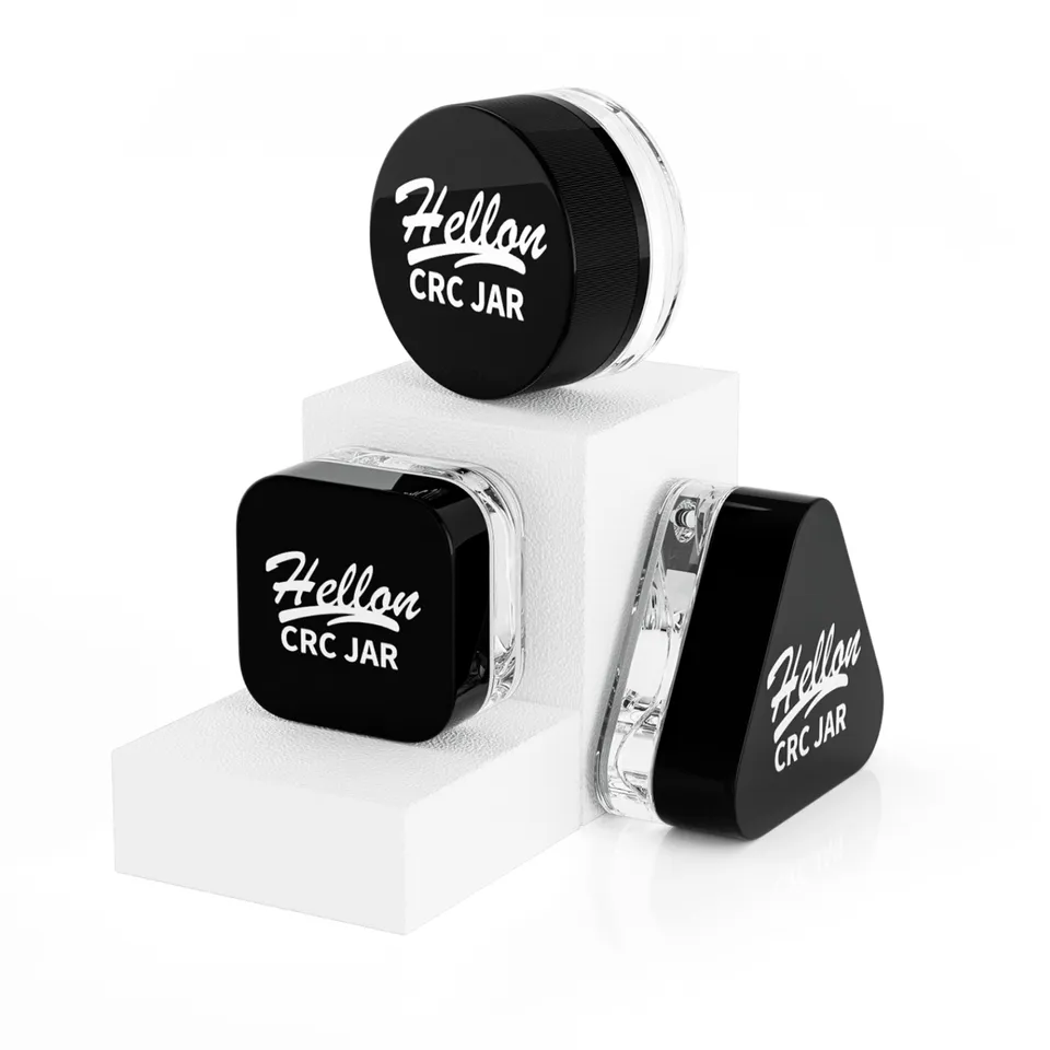 3ml 5ml 9ml Extract Container Glass Jar Child Resistant Cap Eye Cream Cosmetic Packaging Polygon Concentrate Jar