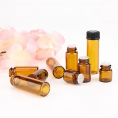 Custom smell proof glass bottles medicine vials amber medical test glass tube vials