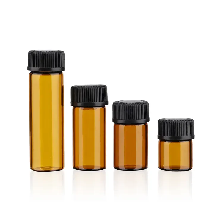 Custom smell proof glass bottles medicine vials amber medical test glass tube vials