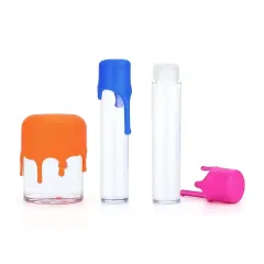 Custom Logo Printing Wholesale Transparent PVC Plastic Test Pre Roll Tube Container Plastic Storage Tube with Silicone Lid