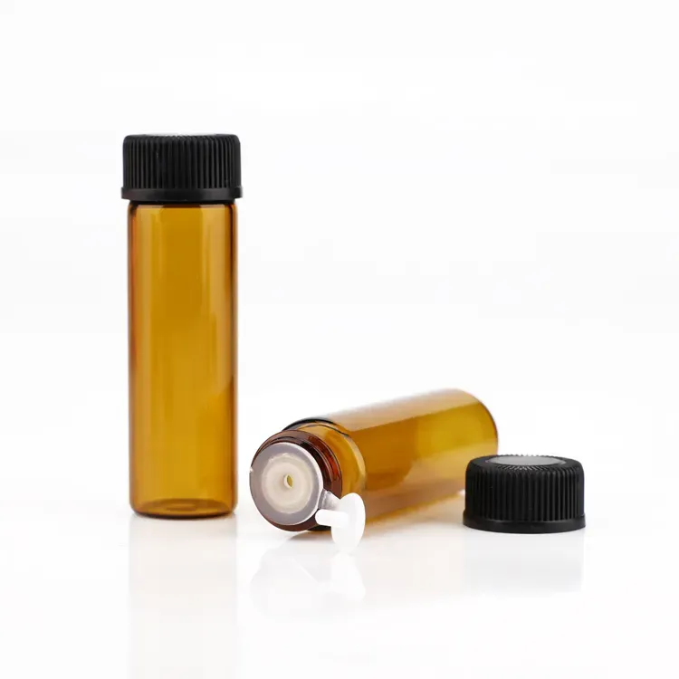 Custom smell proof glass bottles medicine vials amber medical test glass tube vials