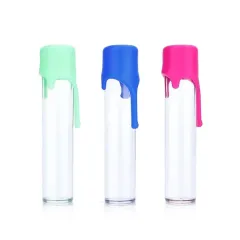 Custom Logo Printed Smell Proof Plastic Pre Roll Tubes Packaging Cigar Acrylic Cones Bottle With Child Resistant Silicone Lid