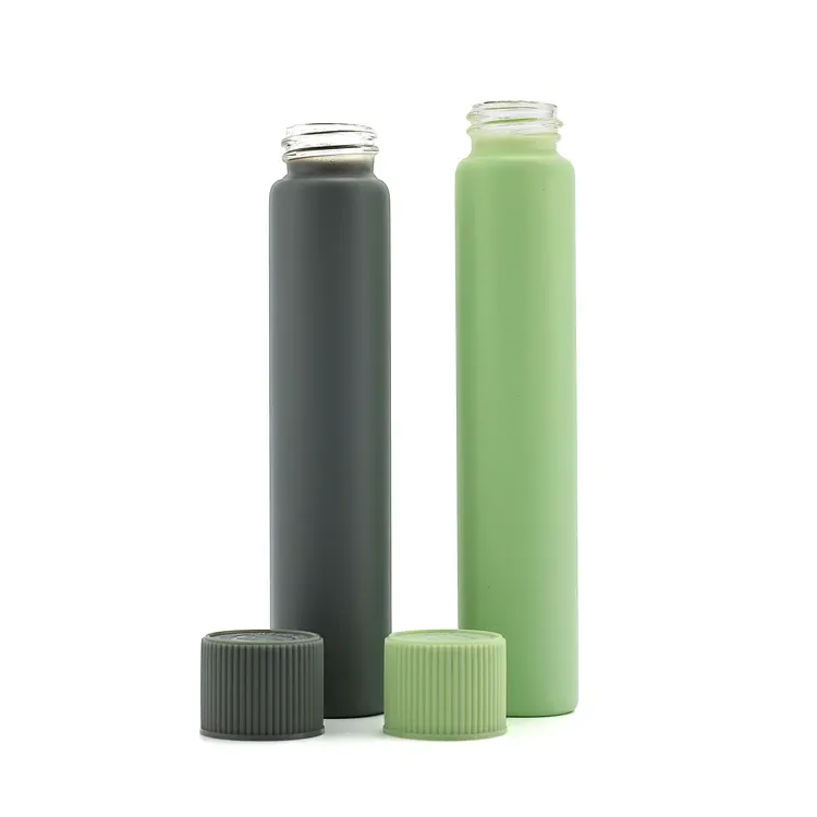 Luxury Custom Childproof Packaging 116mm Glass Pre Tubes Airtight Flower Tube Packaging Smell Proof Glass Tube With CRC Cap