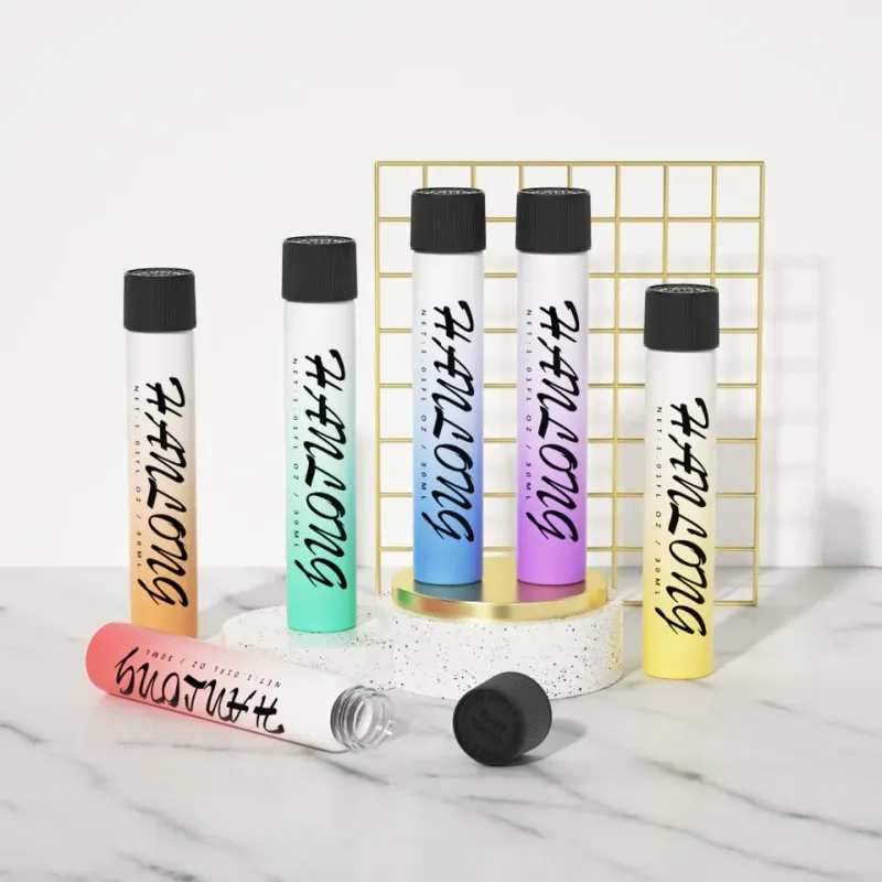 90mm 120mm 125mm Color Custom Logo Child Resistant Glass Tube Flower Roll Tube Container With Plastic Childproof Cap