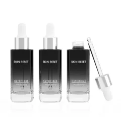 Custom 30ml cosmetic packaging essential oil glass dropper bottle with packaging