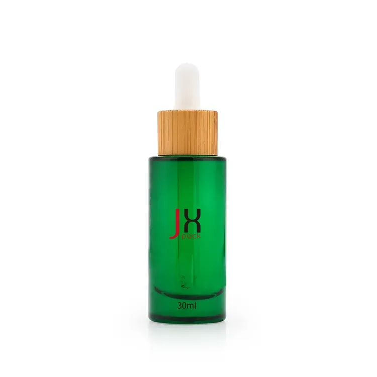 Recycled dropper glass bottle flat shoulder cosmetic bottles transparent for essential oil perfume cosmetic packaging