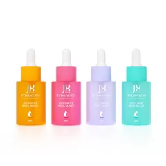 1oz Cosmetic skin care essential oil bottle packaging frosted glass flat shoulder 30ml matte pink serum dropper bottle with box