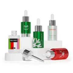 New Design Christmas Glass Bottle Essential Oil Serum Bottle 20ml 30ml 40ml 50ml 60ml 80ml Customized Dropper Bottle