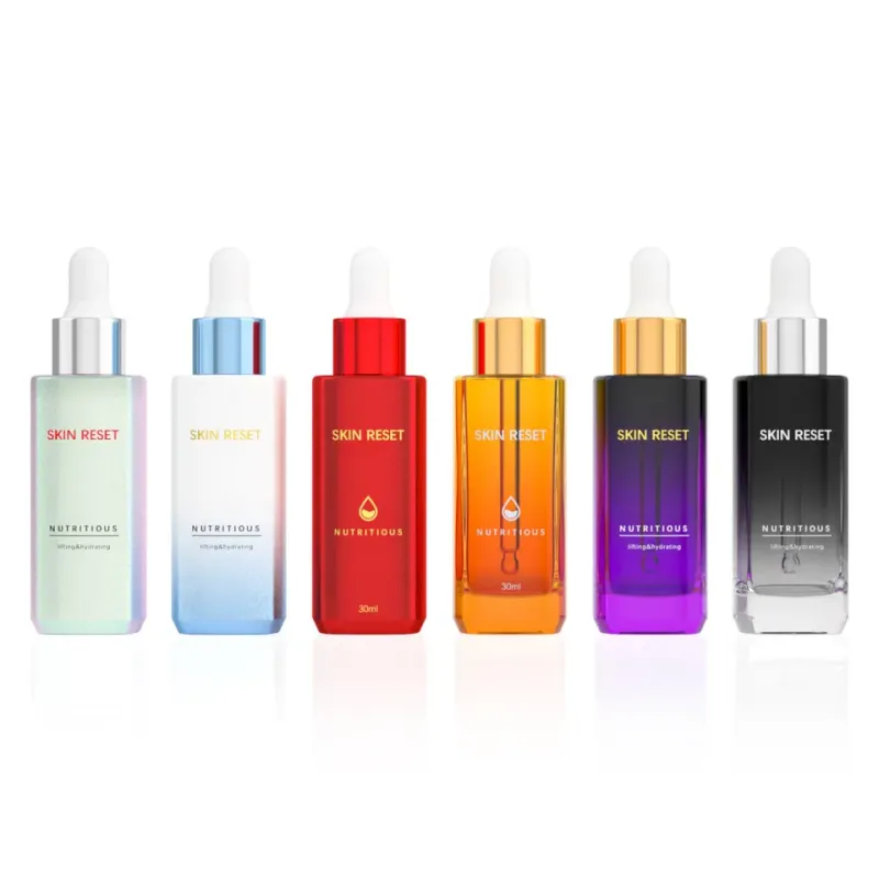 Custom 30ml cosmetic packaging essential oil glass dropper bottle with packaging