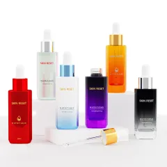 Custom 30ml cosmetic packaging essential oil glass dropper bottle with packaging