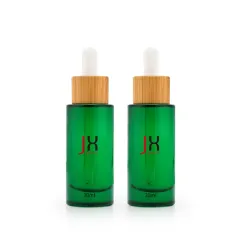 Recycled dropper glass bottle flat shoulder cosmetic bottles transparent for essential oil perfume cosmetic packaging