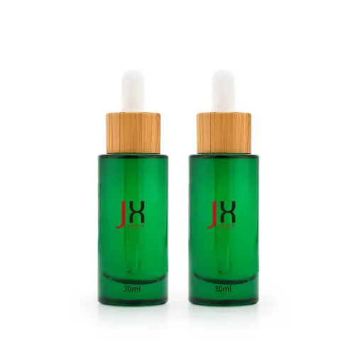 Recycled dropper glass bottle flat shoulder cosmetic bottles transparent for essential oil perfume cosmetic packaging