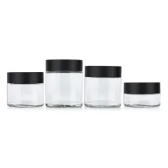 Custom Printed CR Jar Straight Sided 1oz 2oz 3oz 4oz Jars Child Resistant Transparent Container Child Proof Glass Jars