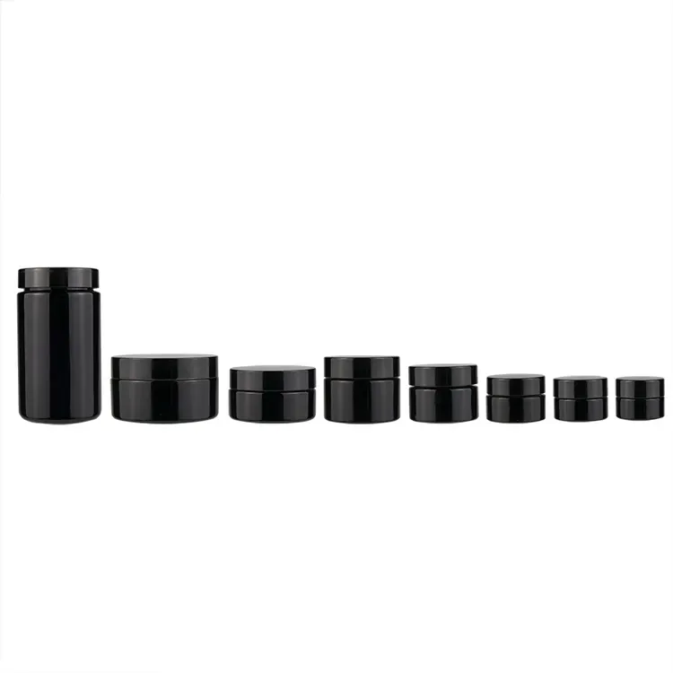 Wholesale 2oz 4oz 100ml dark violet glass jar uv protection airtight storage jars