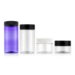 Wide mouth smell proof container tablet medicine vitamin supplement luxury transparent plastic pill bottles with CRC cap