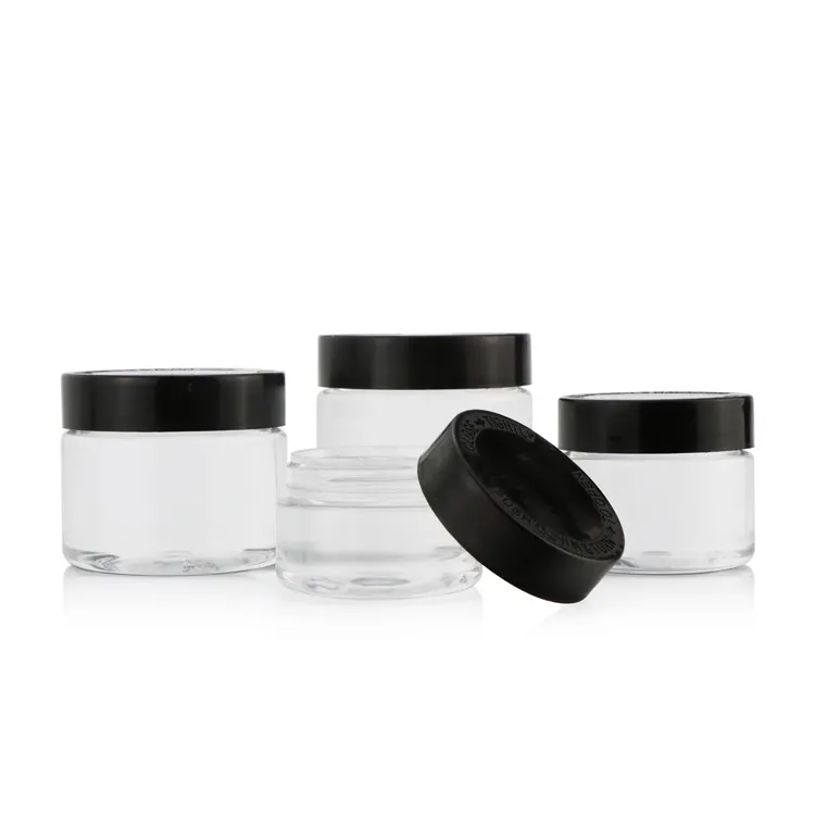 Wide mouth smell proof container tablet medicine vitamin supplement luxury transparent plastic pill bottles with CRC cap