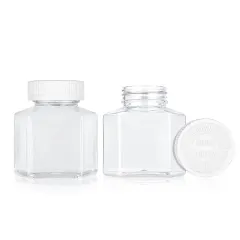 Custom 5oz 8oz Childproof Lid Hexagon Shaped Clear PET Plastic Jar High Quality Airtight Food Storage Jar Container