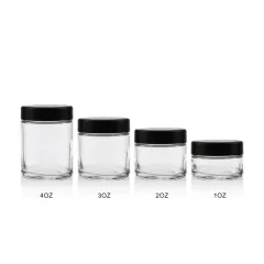Custom Printed CR Jar Straight Sided 1oz 2oz 3oz 4oz Jars Child Resistant Transparent Container Child Proof Glass Jars