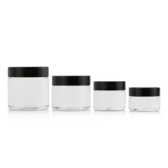 1oz 2oz 3oz 4oz Custom Logo Eco-friendly Child Resistant Jar Container Screw Lid Clear Childproof Plastic Jar