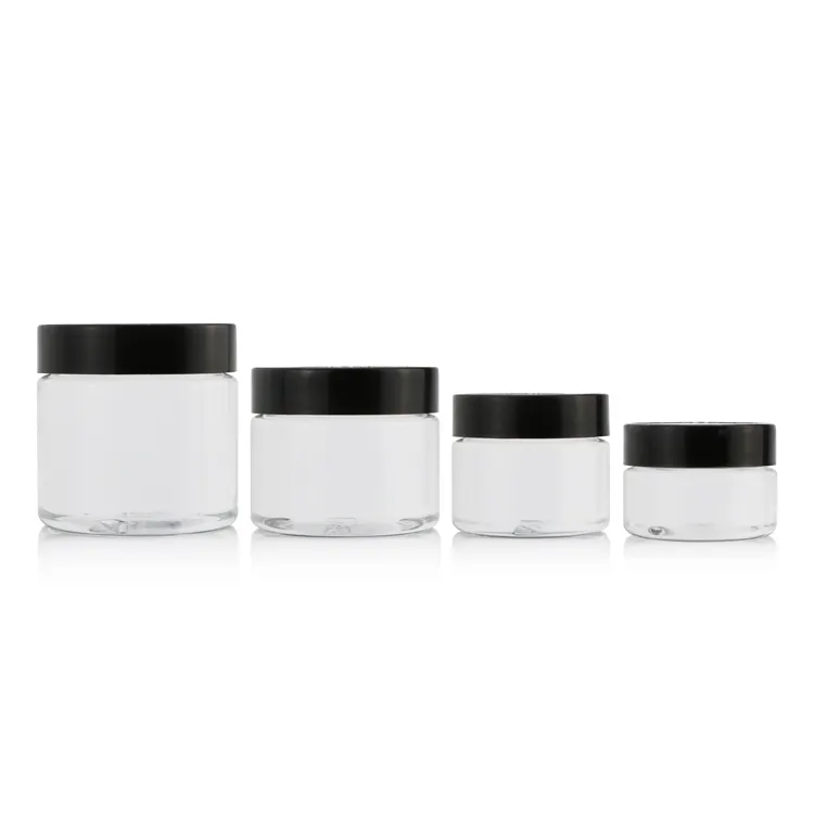 Wide mouth smell proof container tablet medicine vitamin supplement luxury transparent plastic pill bottles with CRC cap