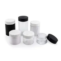 1oz 2oz 3oz 4oz Custom Logo Eco-friendly Child Resistant Jar Container Screw Lid Clear Childproof Plastic Jar