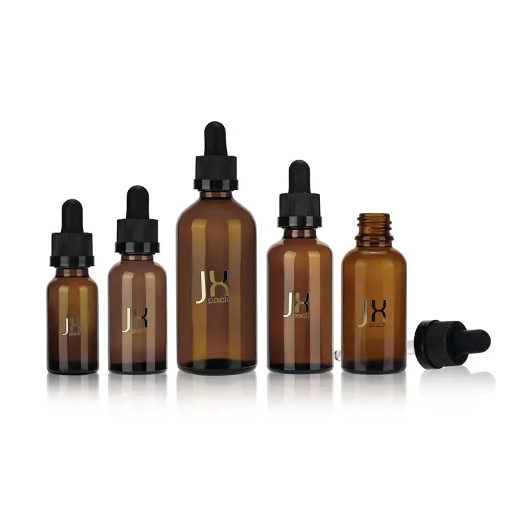 5ml 10ml 15ml 20ml 30ml 50ml 100ml custom amber clear glass serum essential oil bottle with dropper