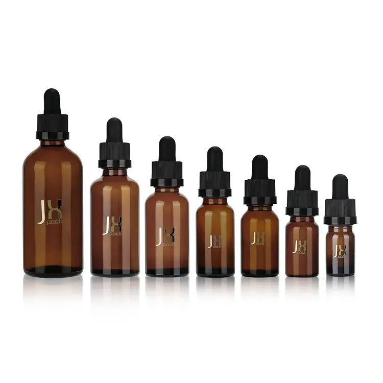 5ml 10ml 15ml 20ml 30ml 50ml 100ml custom amber clear glass serum essential oil bottle with dropper