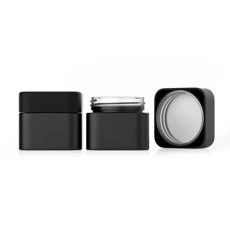 30ml 60ml 90ml Custom Frosted Cube Glass Jar With Child Resistant Cap 2oz 3oz 4oz Storage Square Smell Proof Glass Jars