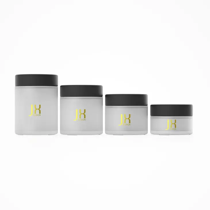 Wholesale 1oz 2oz 3oz 4oz glass jar child proof round stash jars air tight storage jar with CRC cap