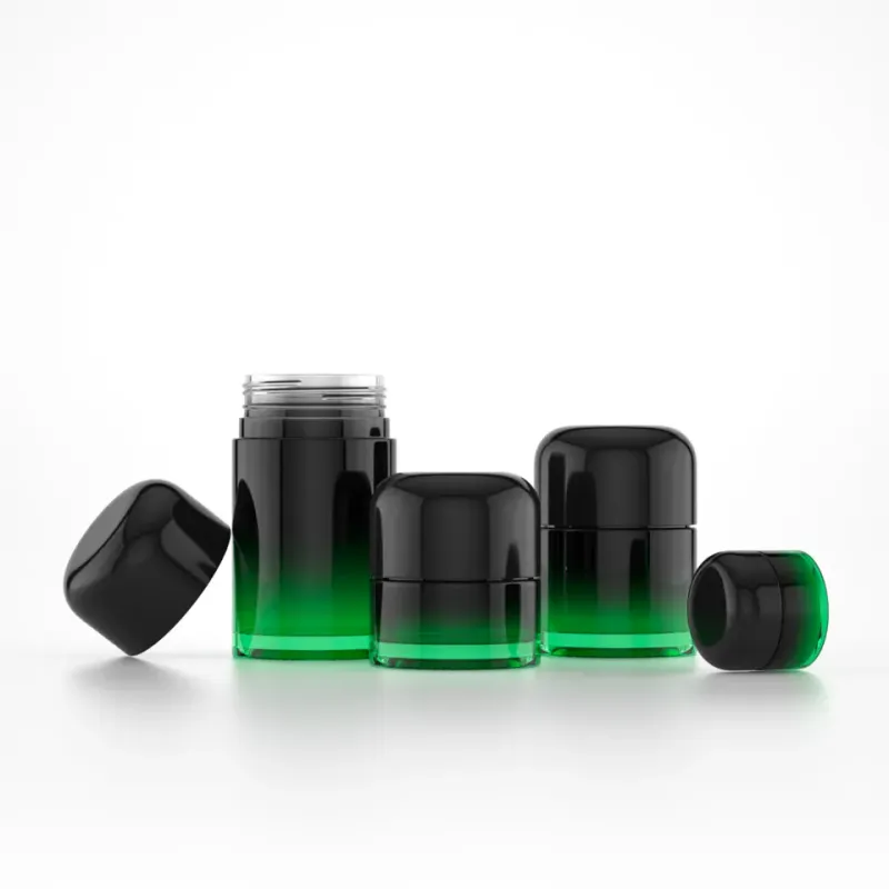 Custom 50g 70g 110g Green Round Glass Jar With Child Proof Cap Flower Container Smell Proof Glass Jars