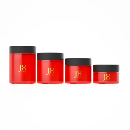 Wholesale 1oz 2oz 3oz 4oz glass jar child proof round stash jars air tight storage jar with CRC cap