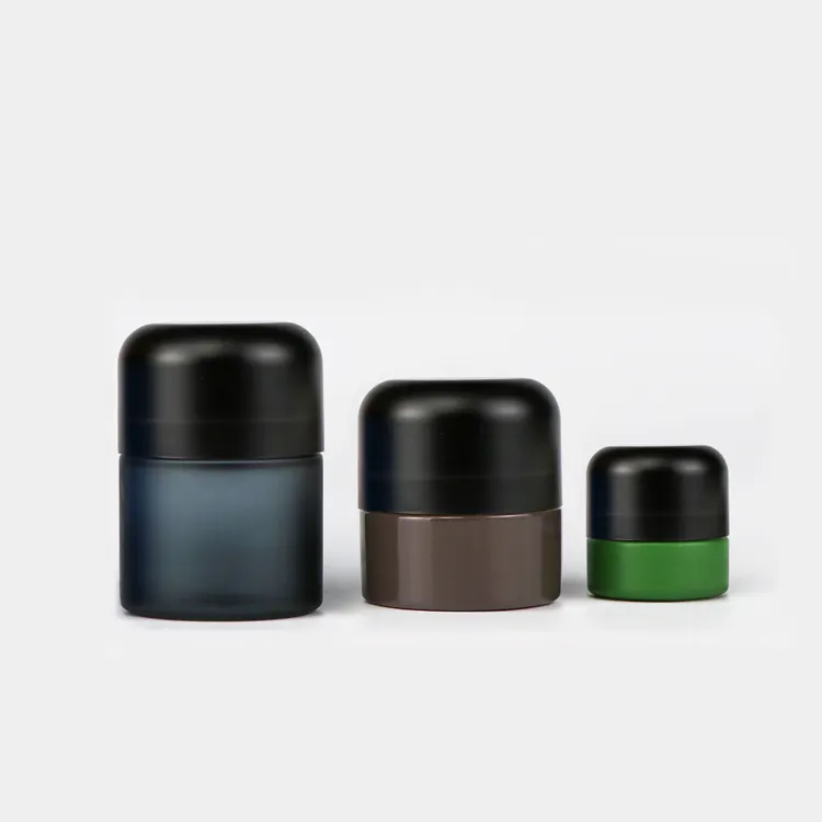 Custom Child Resistant Packaging 5g 50g 70g 110g Child Proof Cap Glass Container Bamboo Lid Smell Proof Matte Glass Jar