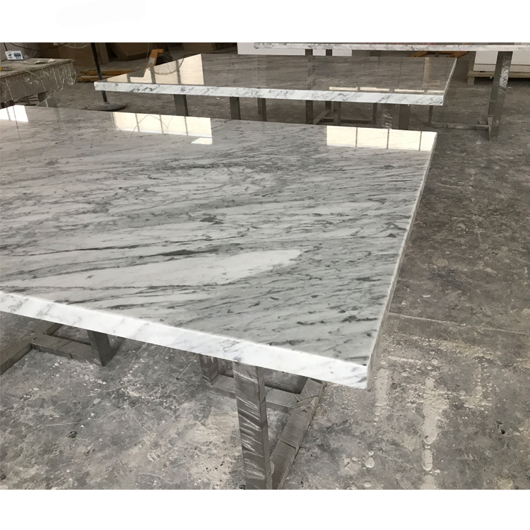 Faux Stone Standard Size Conference Table Stainless Steel Base