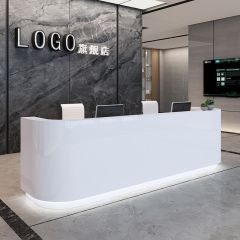 High End Hair Salon Reception Desk Modern White Dispaly
