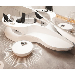 Unique Design Reception Desk Coffee Table Set with Back Seater